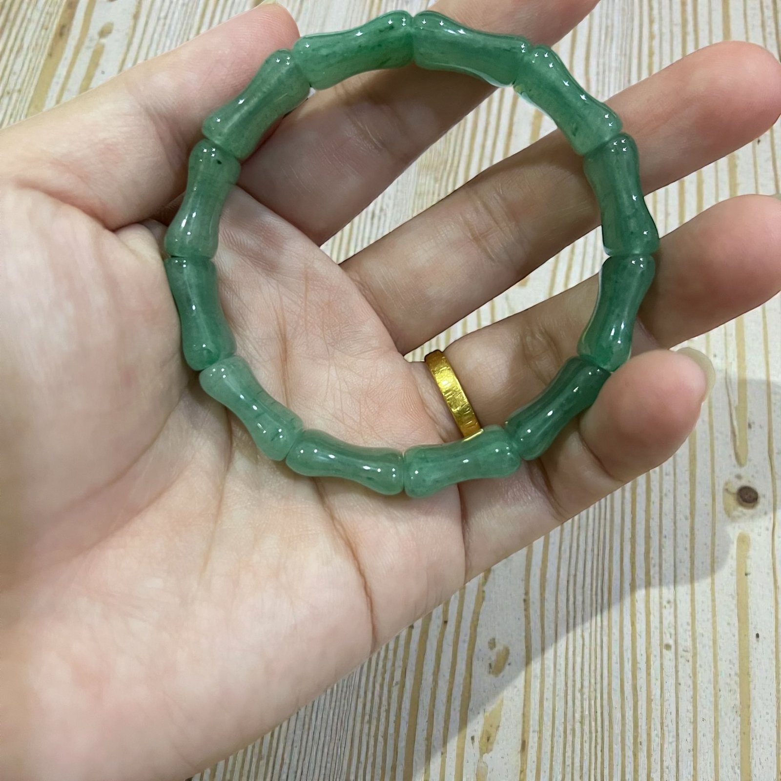 Green Aventurine Bamboo Bracelet Plaque - Image 4