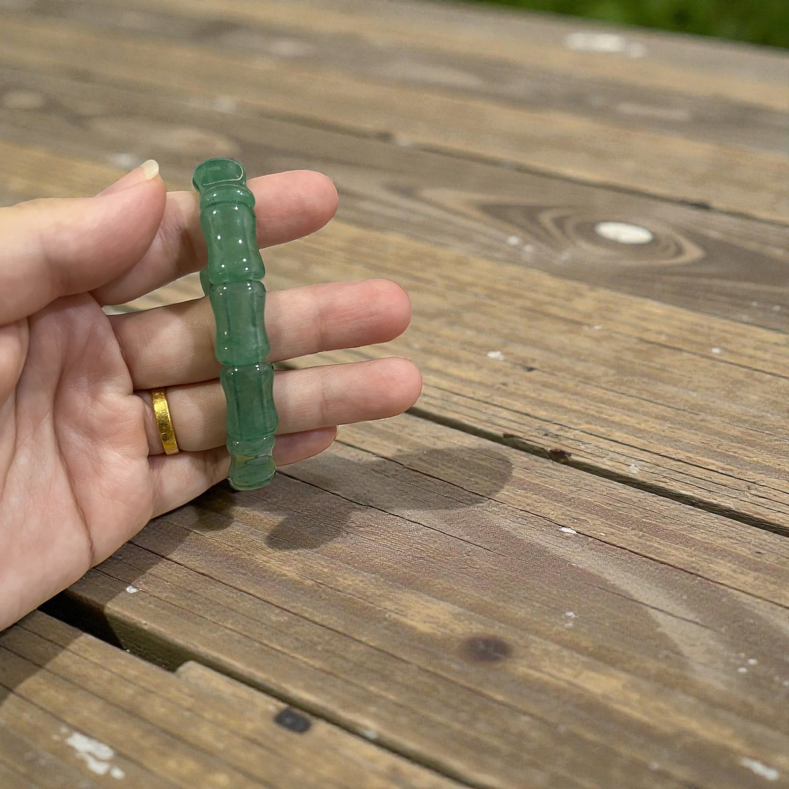 Green Aventurine Bamboo Bracelet Plaque