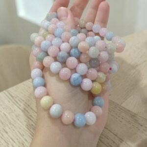 8mm Natural Morganite Beaded Bracelet