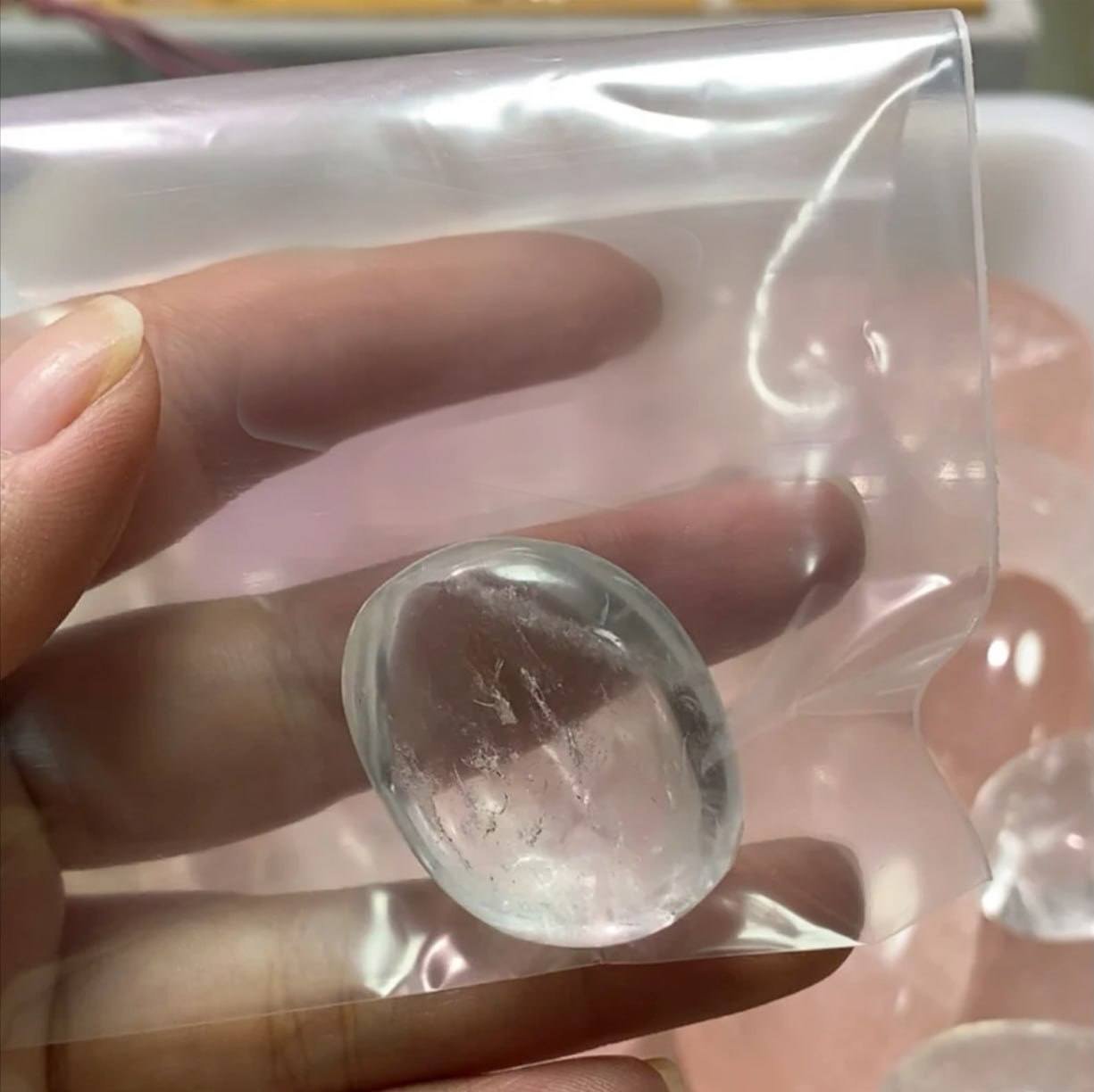 Clear Quartz Palm Stone