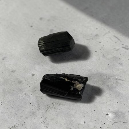 Black Tourmaline Raw Crystal Pair (2pcs) – Natural Protection Stone