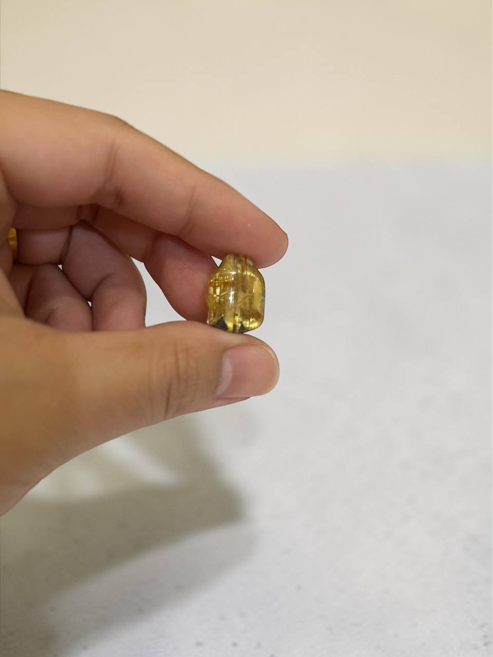 Gold Rutilated Quartz Buddha Head Carving