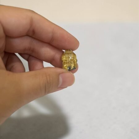 Gold Rutilated Quartz Buddha Head Carving