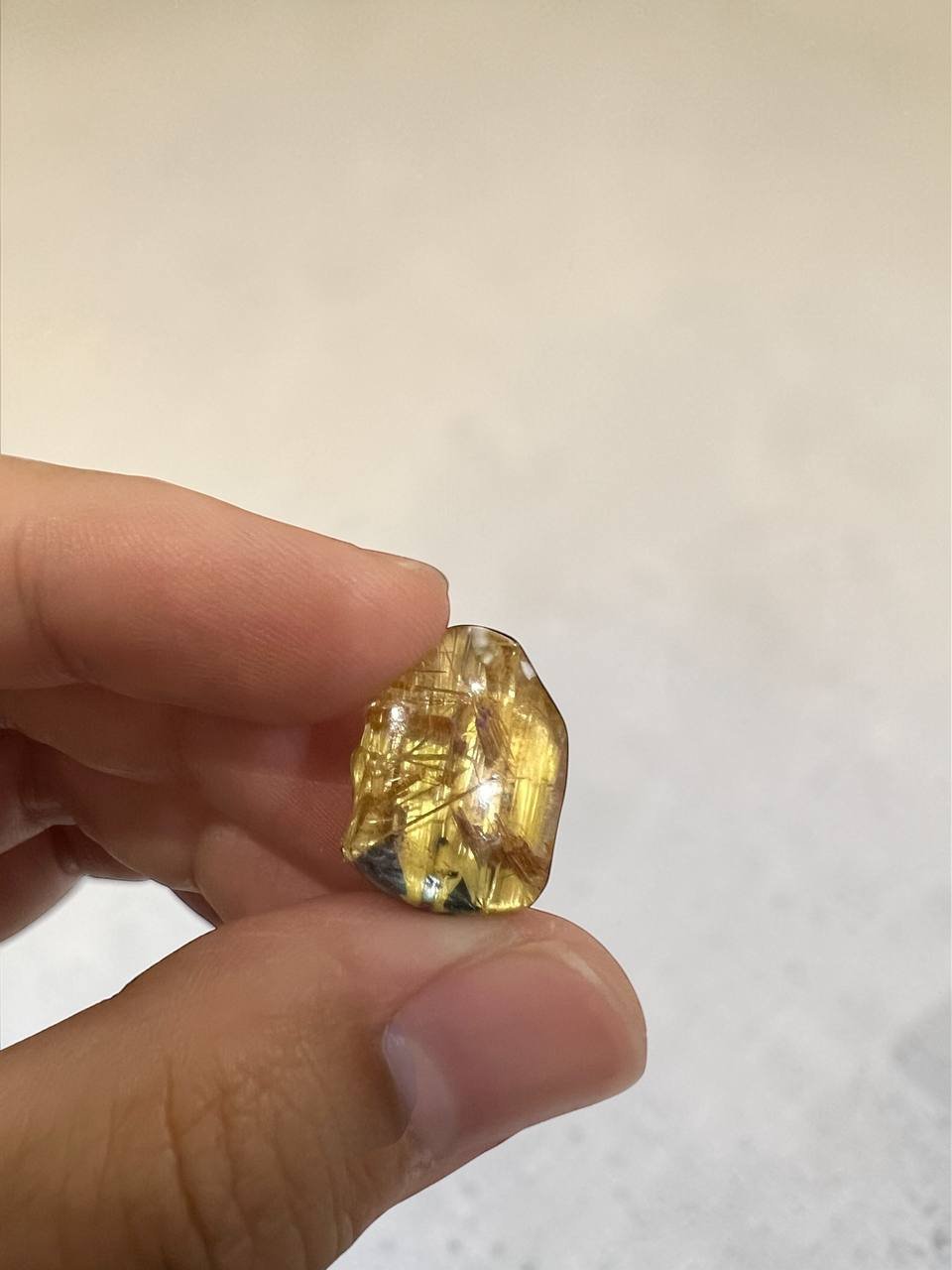 Gold Rutilated Quartz Buddha Head Carving