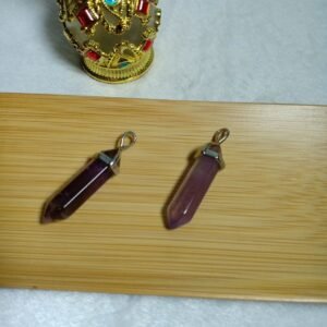 天然紫水晶六角柱吊坠｜Amethyst Crystal Point Pendant｜能量水晶饰品 Healing Jewelry