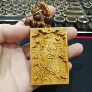 忠义关公崖柏木钥匙扣｜护身辟邪保平安（Guan Gong Thuja Wood Keychain）