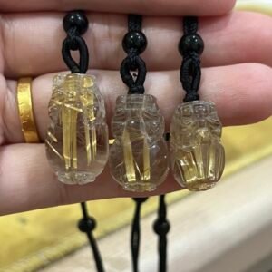 板钛貔貅挂绳 Rutilated Quartz Pixiu Pendant with Necklace