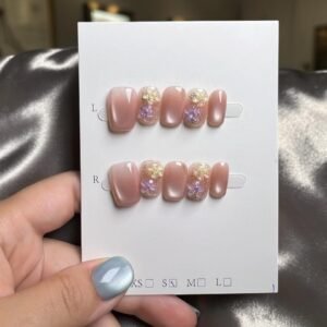 floral press on nails