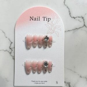 french rhinestone press on nails